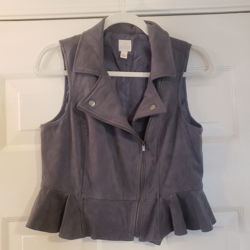 Lauren Conrad Faux Leather Zip Up Vest